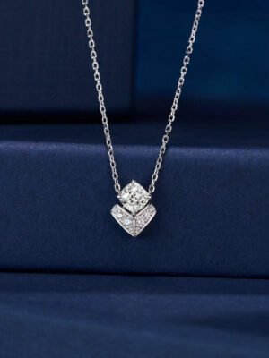 Floral Cushion-Cut Diamond Necklace